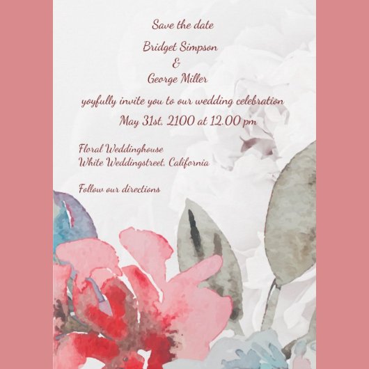Invitation Floral watercolor