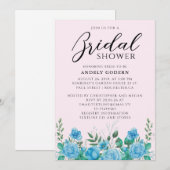 Invitation Floral Watercolor Bridal Shower (Devant / Derrière)