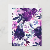 Invitation Floral Watercolor Flowers Fiançailles tendance (Dos)