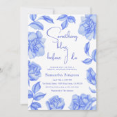 Invitation Floral Watercolor Something Blue Bridal Shower (Devant)
