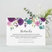Invitation FLORAL Wedding Details Card (Debout devant)
