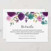 Invitation FLORAL Wedding Details Card (Devant / Derrière)