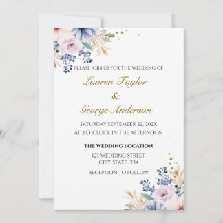 Invitation Floral wedding invitation, wedding invite