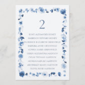 Invitation Floral Wedding Table Number with Guest List (Devant)