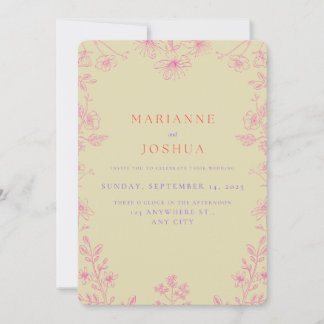 Invitation floral weding
