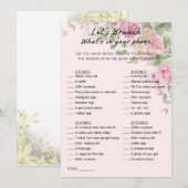 Invitation Floral What's In Your Phone Brunch Party Jeu (Devant / Derrière)