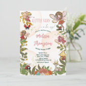 Invitation Floral Whimsical Enchanted Fairy Ladybug Deer (Debout devant)