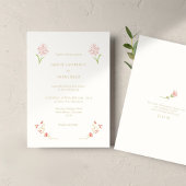 Invitation Floral Whimsical rose et ivoire floral