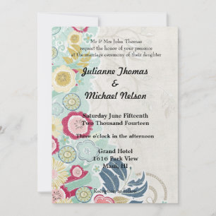 Invitation Floral Whimsy Mariage