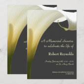 Invitation Floral White Calla Memorial Funeral Service (Devant / Derrière)