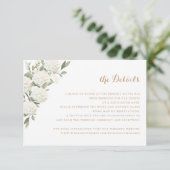 Invitation Floral White Hydrangea Greenery Détails du Mariage (Debout devant)