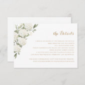 Invitation Floral White Hydrangea Greenery Détails du Mariage (Devant / Derrière)