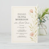 Invitation Floral Wildflower QR Code Bridal Shower (Debout devant)