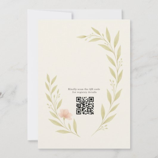 Invitation Floral Wildflower QR Code Bridal Shower (Dos)