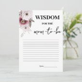Invitation Floral Wisdom for the Mom to be Game Card (Debout devant)