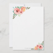 Invitation Floral Woodland Animaux Baby shower Forest Girls (Dos)