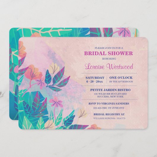 Invitation florale (Devant / Derrière)