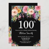 Invitation Florale 100e anniversaire (Devant / Derrière)