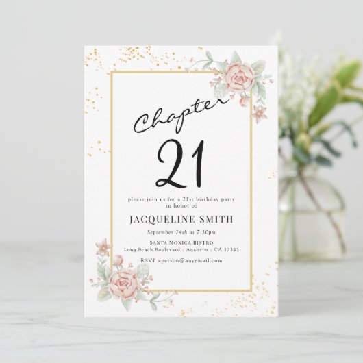 Invitation Florale 21e anniversaire (Debout devant)