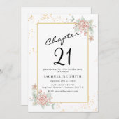 Invitation Florale 21e anniversaire (Devant / Derrière)