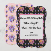 Invitation Florale 40 ans Anniversaire Roses de Ca (Devant / Derrière)