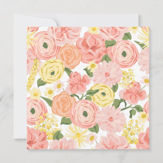 Invitation florale à la douche nuptiale (Dos)