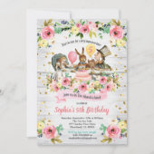 Invitation florale à l'anniversaire d'Alice in Won (Devant)