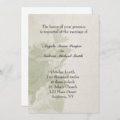 Invitation florale à l'aquarelle verte (Devant / Derrière)