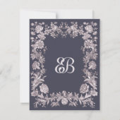 Invitation florale à motif de prune antique (Dos)