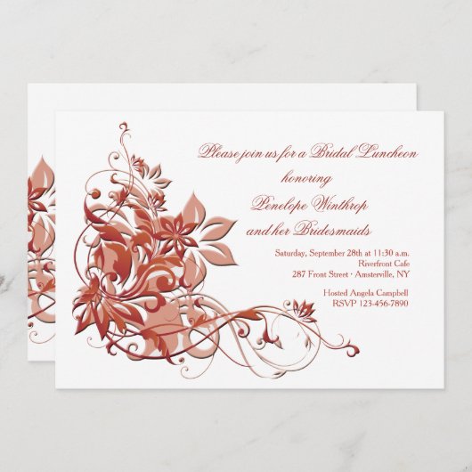 Invitation florale Abstraite (Devant / Derrière)