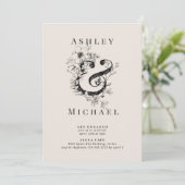 Invitation FLORALE AMPERSAND Blush Engagement (Debout devant)