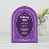 Invitation Florale Anniversaire Pink Purple Arché (Debout devant)