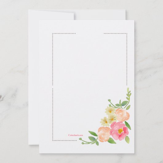 Invitation florale aquarelle (Dos)