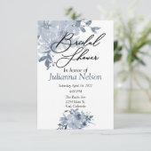 Invitation florale aquarelle bleue (Debout devant)