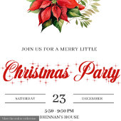 Invitation Florale Aquarelle Bouquet de Noël Class