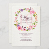 Invitation Florale Aquarelle Colorée (Devant / Derrière)