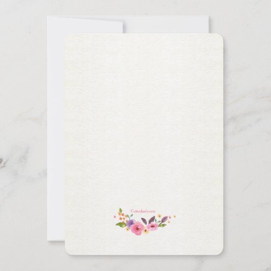 Invitation Florale Aquarelle Colorée (Dos)