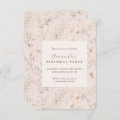 Invitation florale aquarelle douce beige neutre (Devant / Derrière)