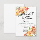 Invitation florale aquarelle gingembre (Devant / Derrière)