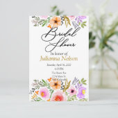 Invitation florale aquarelle orange et violet (Debout devant)
