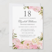 Invitation Florale Aquarelle Teintée de Rose pour (Devant)