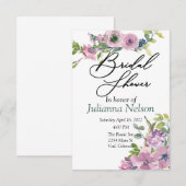 Invitation florale aquarelle violette (Devant / Derrière)