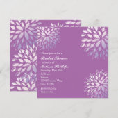 Invitation Florale Argentée Lilas Violet Moderne É (Devant / Derrière)