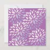Invitation Florale Argentée Lilas Violet Moderne É (Dos)