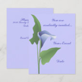Invitation florale au lys d'appel bleu (Devant / Derrière)