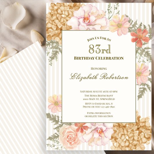Invitation Florale aux Couleurs d'Automne pour 83e