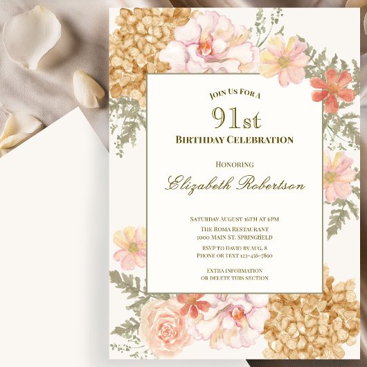 Invitation Florale aux Couleurs d'Automne pour 91e