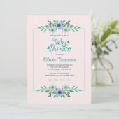 Invitation florale baby shower (Debout devant)