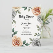Invitation florale baby shower (Debout devant)