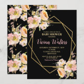 Invitation Florale Baby shower Girl Pink Blush (Devant / Derrière)
